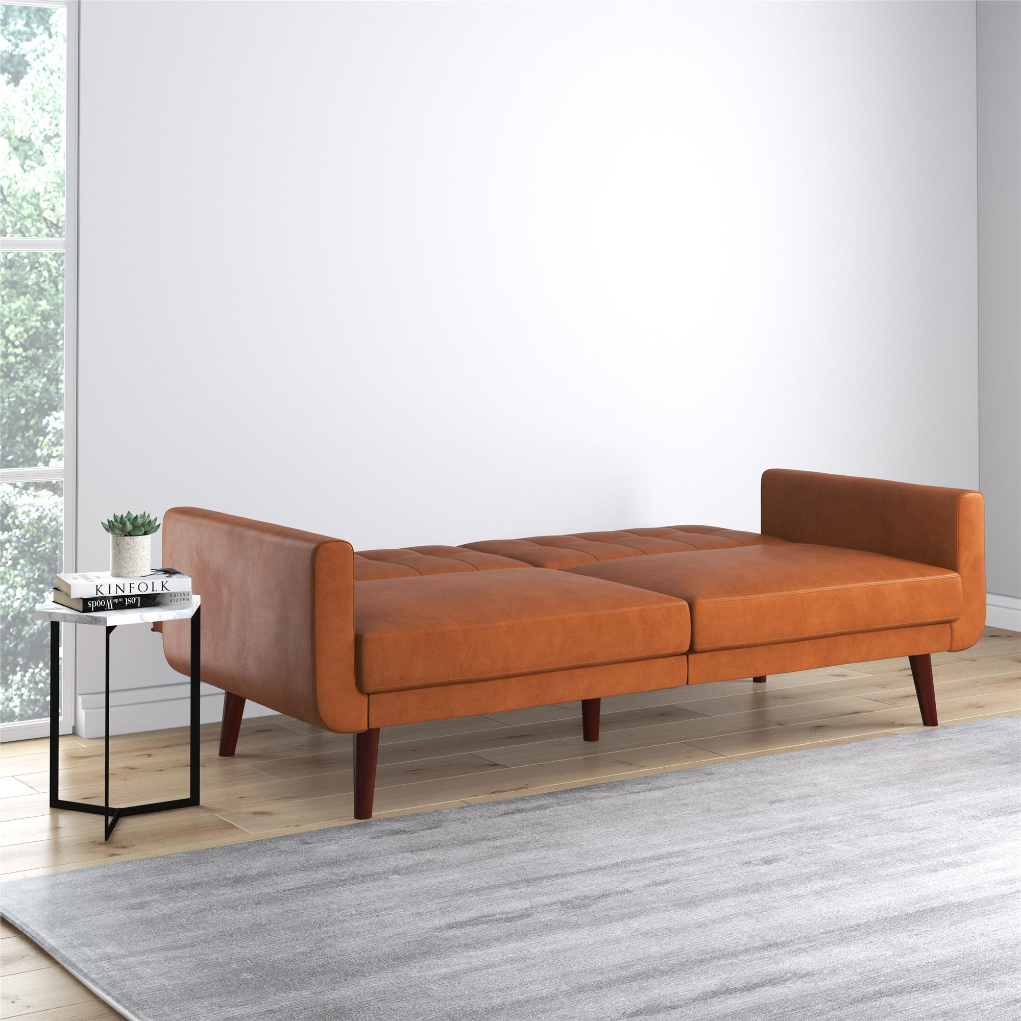 Better Homes & Gardens Nola Modern Futon, Camel Faux Leather - image 2 of 17