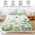 thumbnail image 5 of Twin Sze Fitted Sheet Set - Green Eucalyptus 2 Piece Bedding Sets 16" Deep Pocket Fitted Sheet with 1 Pillowcase, Farmhouse Botanical Leaves Brushed Microfiber Hotel Luxury Bed Sheets, 5 of 9