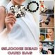 thumbnail image 2 of Mom's Best Cartera para mujer, llavero estilo bohemio, cartera con flores, llavero con cuentas negras, tarjetero de silicona, monedero, pulsera con cuentas doradas., 2 of 4
