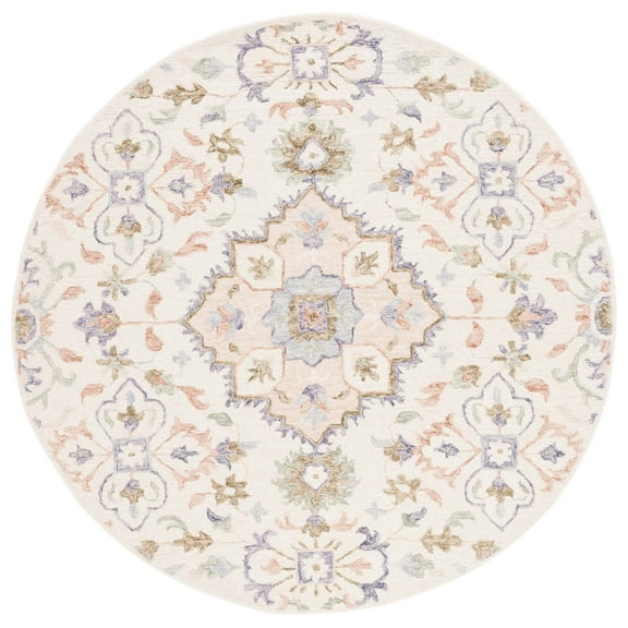SAFAVIEH Metro Fernando Floral Area Rug, Ivory/Green, 6' x 6' Round