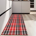 thumbnail image 4 of Red Black White Checkerboard Checkered Pattern Kitchen Rug Mat,Kitchen Runner Rugs Non Skid Washable,Decorative Kitchen Floor Mats for Kitchen,Sink,Laundry,17"X47", 4 of 5