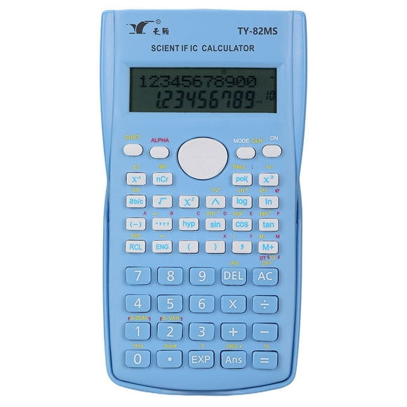 Mistaha Advanced Scientific Calculator TY-82MS with 240 Functions, Dual LCD Display, Portable Design, Button Cell Batteries Included - Blue