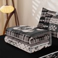 thumbnail image 5 of Manfei Adventure Camper Wildlife Zipper Full Size Comforter Sets with Fitted Sheet and 2 Pillowcases,Vintage Plaid Zipper Bedding Set,Taupe Black,Reversible, 5 of 7