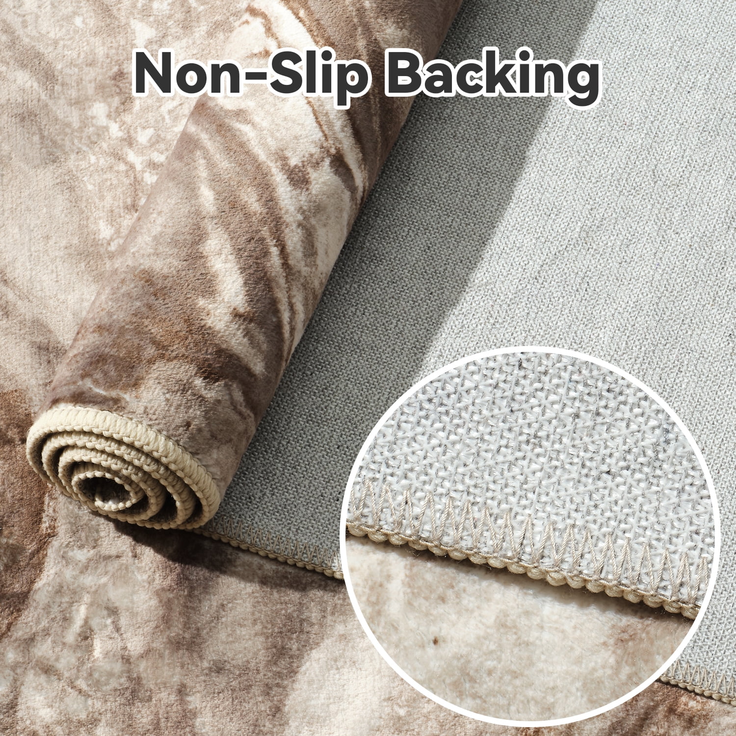 SIXHOME 8'x10' Area Rugs for Living Room Marble Swirl Abstract Rug Ultra Soft Washable Rugs for Bedroom Anti Slip Durable Carpet Home Decor for Dining Room Brown