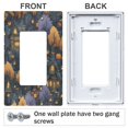 thumbnail image 3 of Yayeee Rocker Switch Wall Plate 3-Gang 6.5"x4.6" Home Decorative Outlet Cover, Halloween Houses Pattern, 3 of 6