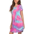 thumbnail image 4 of Camisón de algodón para mujer, camisa de noche para dormir, ropa de dormir, manga corta, estampado bonito, camisas para dormir S-XXL Adepaton CJWUS-3037, 4 of 7