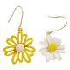 thumbnail image 1 of Pendientes de flores simples y hermosos con forma de gota para mujer (blanco y amarillo), 1 of 6