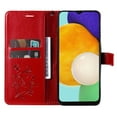 thumbnail image 3 of Allytech Galaxy A13 5G Case [NOT for A13 4G], Big Butterfly Embossed Kickstand Flip Cover Shockproof Drop Protection Wrist Strap Cards Holder Wallet Case for Samsung Galaxy A13 5G - Red, 3 of 6