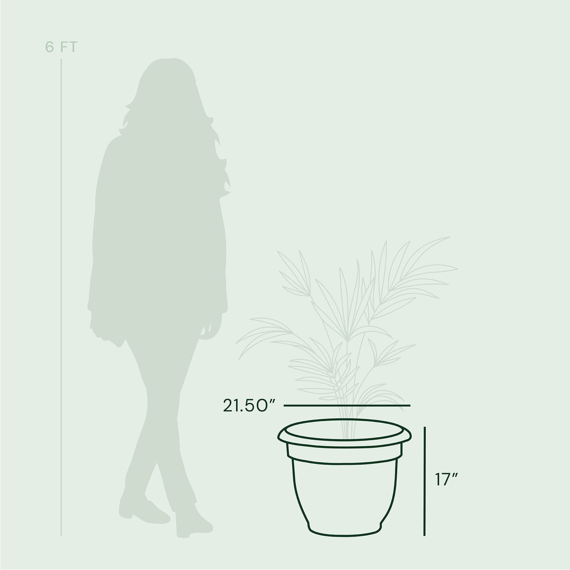 Bloem Ariana Pot Planter: 20" - Chocolate - Durable Resin Pot, For Indoor and Outdoor Use, Gardening, Self Watering Disk Included, 11 Gallon Capacity