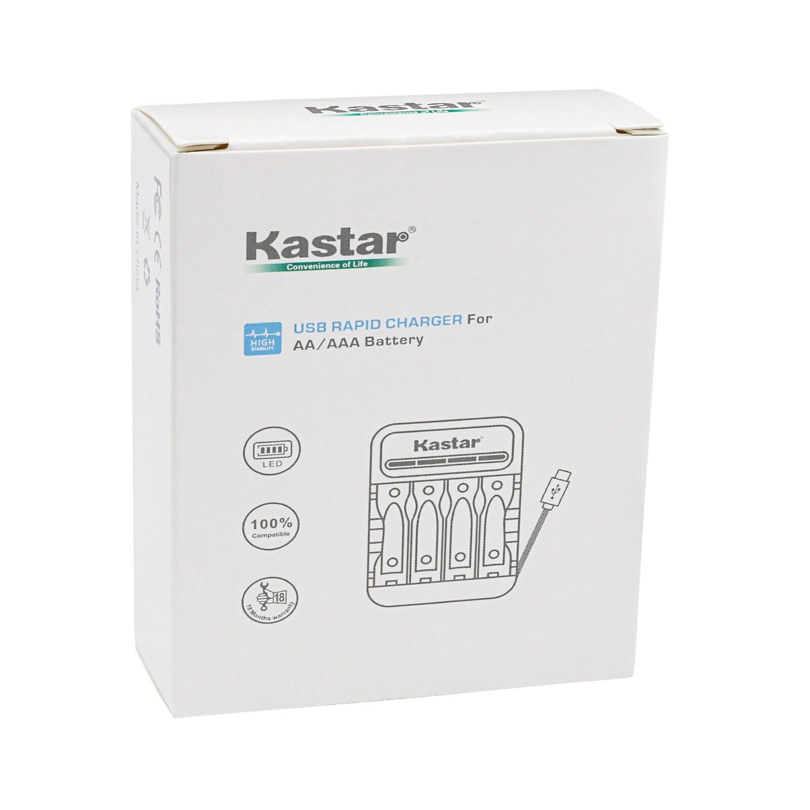Kastar 16-Pack Battery and CMH4 Smart USB Charger Compatible with Philips Phone Models: CD1552B CD1553B CD4401B CD4402B CD4451B CD4452B CD6451B CD6452B DECT2250 DECT2251 DECT2252