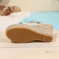 thumbnail image 6 of CYMMPU Women's Floral Print Two Strap Wedge Slide Sandals, Open Toe Platform Slip On Summer Beach Footwear Yellow 41, 6 of 6