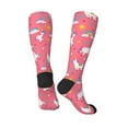 thumbnail image 4 of Easygdp Yoga Unicorn Soccer Socks Sport Knee High Socks Calf Compression Athletic Socks for Men and Women, 4 of 9