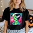 thumbnail image 5 of Vaperwave Mrs Frankenstein Retro Neon Horror T-Shirt, Synthwave 80's Styled Classic Halloween Tee, 5 of 5