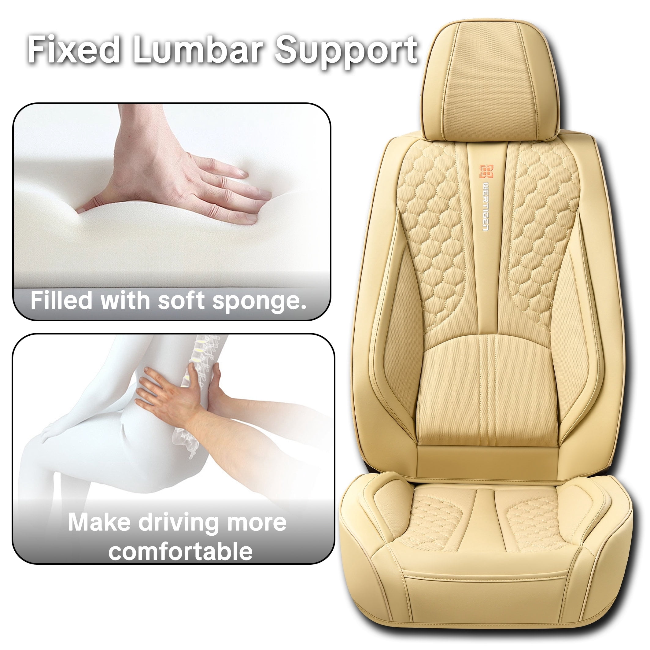 Leather 5 Car Seat Covers For Toyota 99% Models,Car Seat Cushions Full Set,Waterproof Car Sit Protectors,Easy To Install, Suitable For All Seasons.