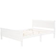 thumbnail image 3 of White Solid Wood Full Bed Frame with Headboard and Footboard, No Box Spring Needed, 3 of 8