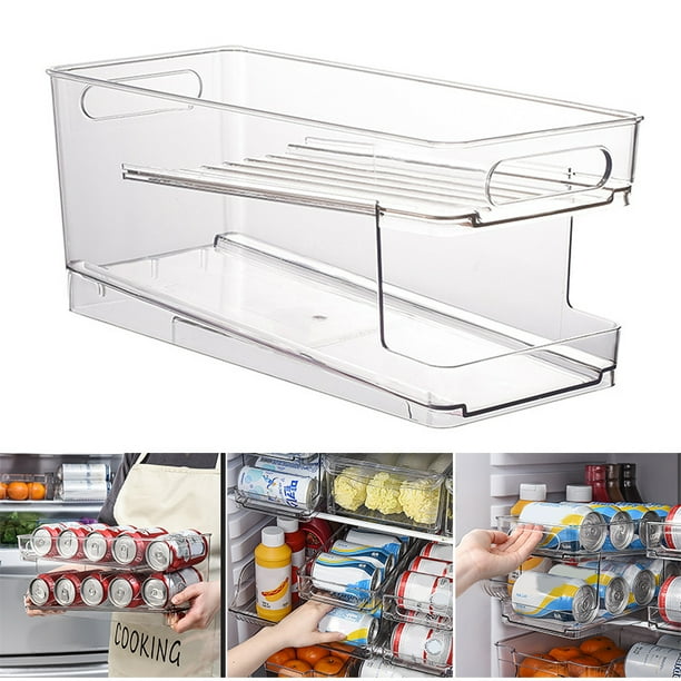 Beverage Holder Can Organizer Rack Stackable Storage Organizer Tray