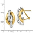 thumbnail image 3 of FB Jewels 14K Two Tone Gold Swirl Omega Back Post Earrings, 3 of 3