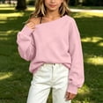 thumbnail image 3 of OGLCCG Off The Shoulder Sweatshirt Tween Girls Trendy Asymmetric Neck Hoodies Shirts Long Sleeve Pullover Tops Size 5-15(Pink,11-12 Years), 3 of 7
