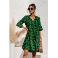 thumbnail image 4 of QINCAO Women Dresses Summer Dress V-Neck Short Sleeve T-Shirt Dress Babydoll Ruffles Casual Mini Female Dress, 4 of 8