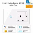 thumbnail image 1 of 2 In 1 Wall Smart Switch wall smart light controlling equipment glass pa Socket Tempered Glass Touching Button Wall Smart Light Controlling Panel, 1 of 1
