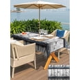 thumbnail image 6 of 60x120 Inch Outdoor Tablecloth with Umbrella Hole Zipper Rectangle Grey Wood Grain Rectangular Tablecloths Outside Waterproof Country Vintage Barn Door Rustic Lodge Patio Table Cover for Picnic Party, 6 of 8
