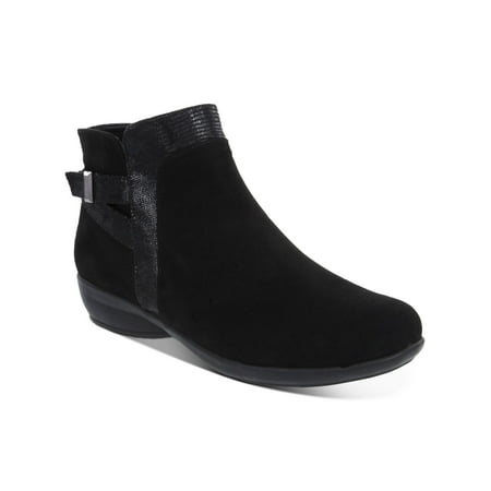 

KAREN SCOTT Womens Black Strap Accent Comfort Vanni Round Toe Sculpted Heel Zip-Up Booties 9.5