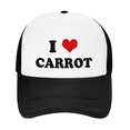 thumbnail image 2 of I Heart Carrot Love Food Funny Trucker Hat Baseball Cap Unisex Black, 2 of 5