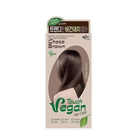 eZn Touch Vegan Permanent Hair Dye, Choco Brown Color, Vegan Ingredients, Ammonia Free, No THB, No Triclosan, No Phthalates, No Gluten, Up to 100% Gray Coverage