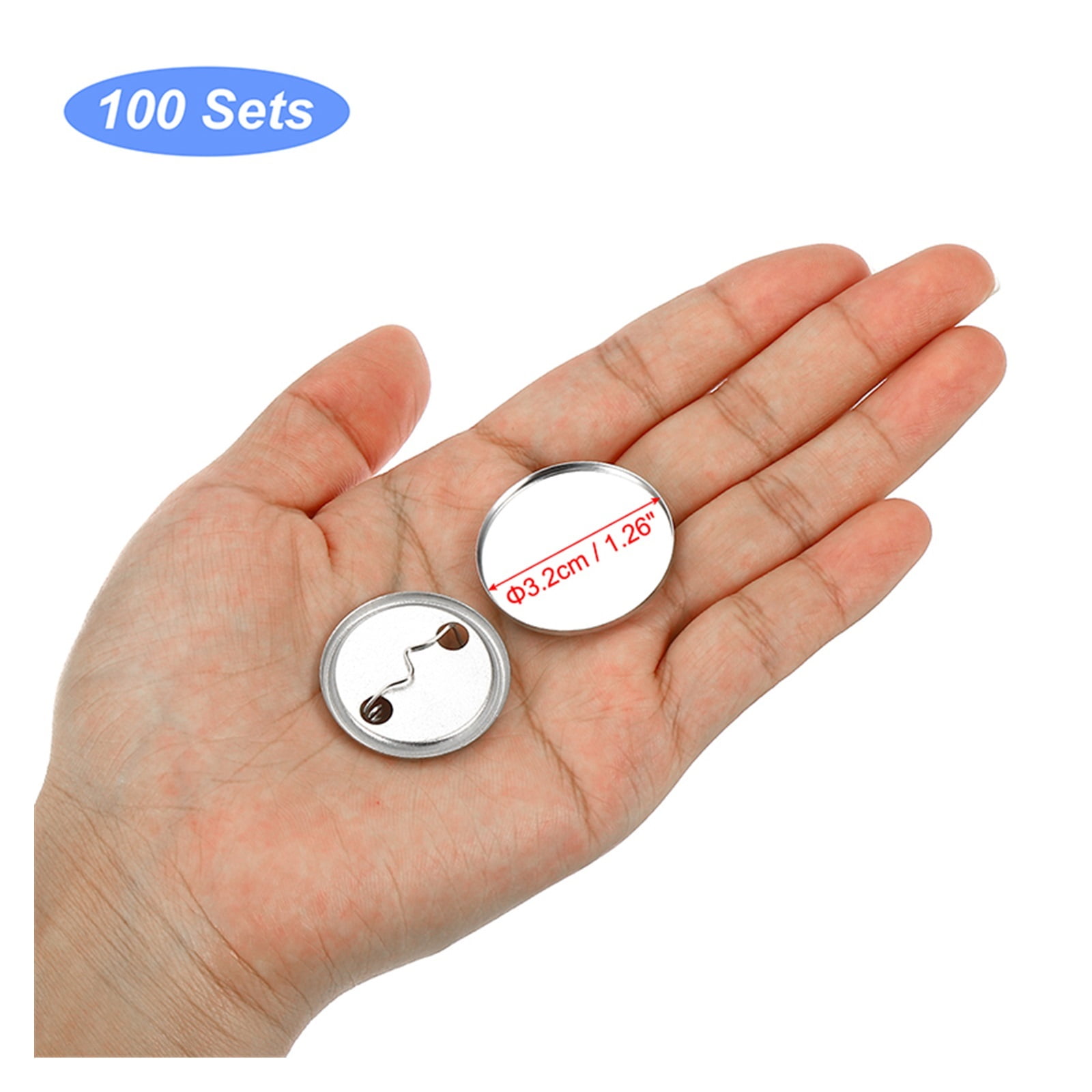100/200pcs Blank Bad Pin Button Maker Parts Metal DIY Button Material Supplies Reflective Back For Button Maker Machine Round