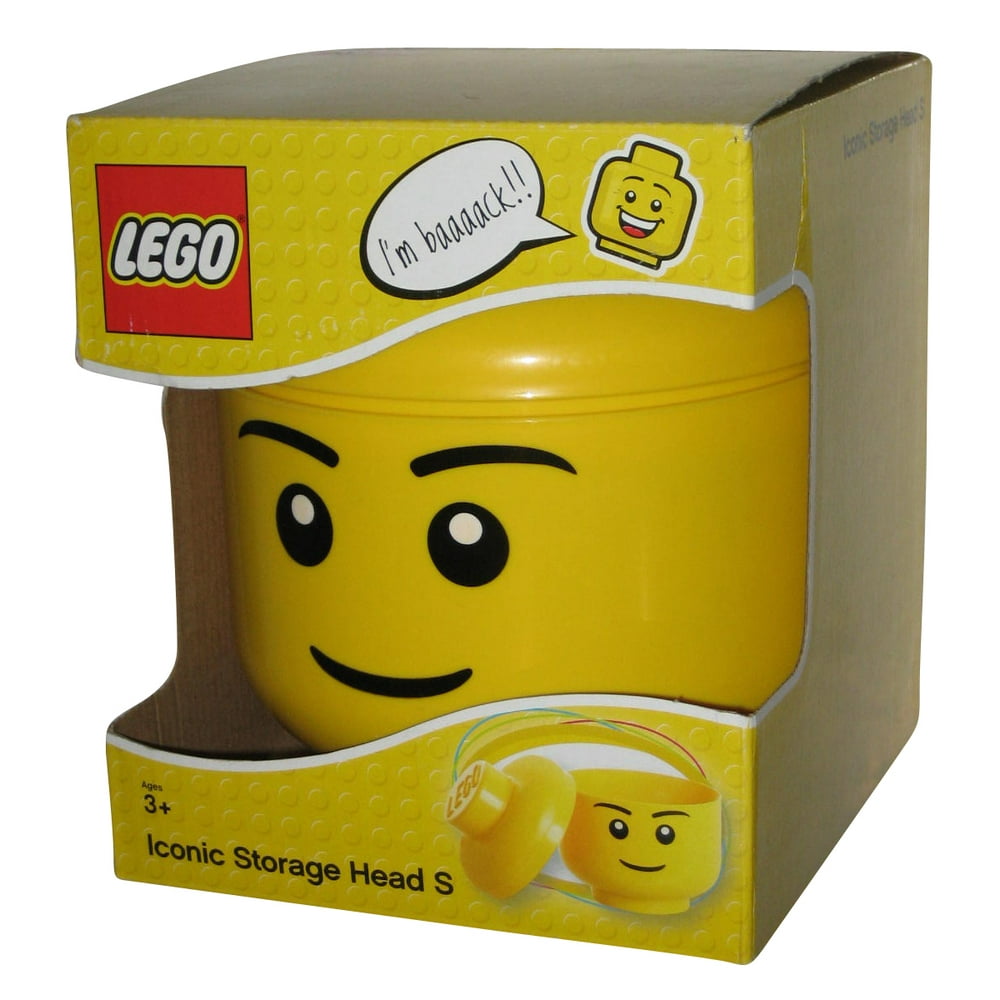 LEGO Storage Head Large Boy Yellow Small Plastic Container Walmart