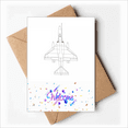 thumbnail image 1 of Fighter Aviation Line Art Deco Fashion Welcome Back Greeting Cards Envelopes Blank, 1 of 3