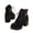 Black, variant on Chunky Block Heel Sneaker for Women High Top Lace Up Walking Shoes Ladies Comforable Trendy Low Heel Ankle Boots Brown Size 7