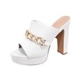 thumbnail image 2 of Sandalias de mujer Casual Super High Chunky Heel Metal Chain Slip On Sexy Fashion Shoes Wmkox8yii nm2176, 2 of 3
