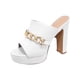 thumbnail image 2 of Sandalias de mujer Casual Super High Chunky Heel Metal Chain Slip On Sexy Fashion Shoes Wmkox8yii nm2178, 2 of 3