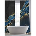 thumbnail image 5 of Blue Gold Marble Sheer Curtains 108 Inches Long 2 Panels Grey Luxury Modern Abstract Wave Texture Light Filtering Semi Sheer Window Curtains Drapes for Bedroom Living Room 52"x108", 5 of 7