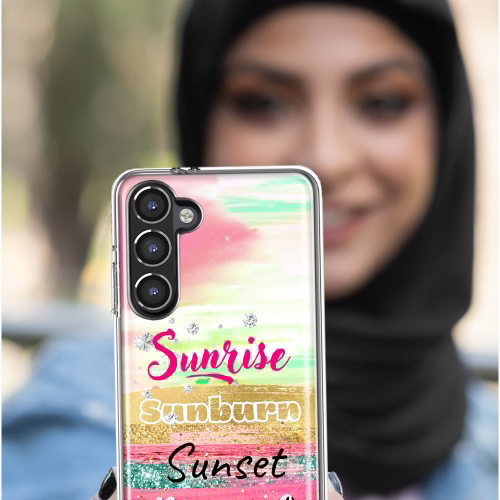 thumbnail image 5 of MUNDAZE Samsung Galaxy A01 Shockproof Clear Hybrid Protective Phone Case Summer Brush Strokes Sunrise Sunburn Sunset Repeat Cover, 5 of 5