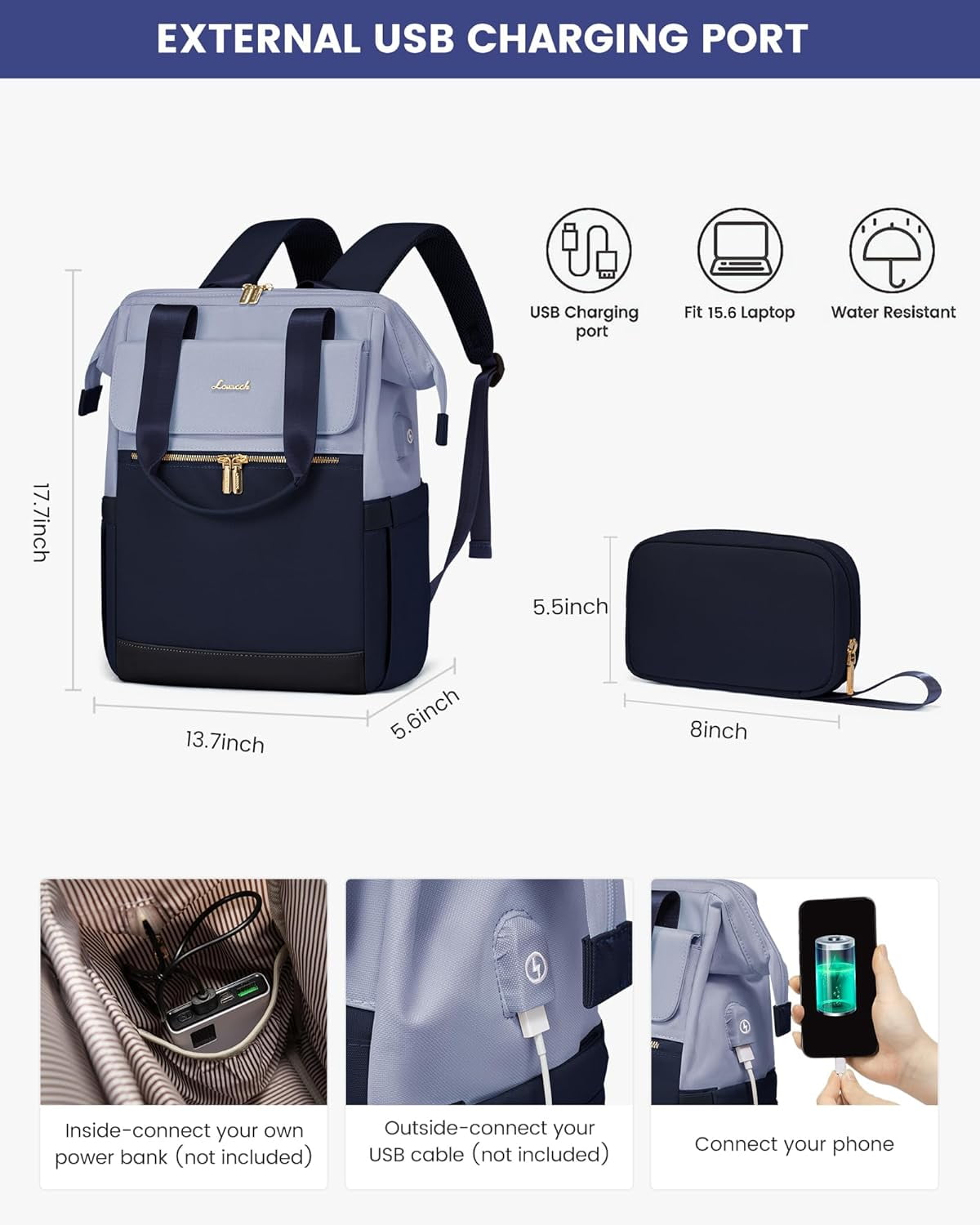 Lovevook Laptop Backpack for Women 15.6 inch, Fashion Women Laptop Work Bag, College Teacher Nurse Backpack Purse