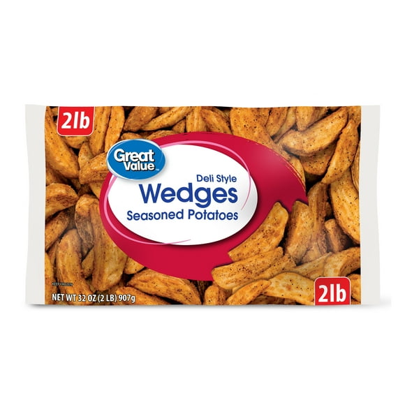 Great Value Deli Style Wedges Seasoned Potatoes, 32 oz Bag (Frozen)