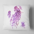 thumbnail image 2 of Designart Purple Jellyfish Watercolor - Abstract Throw Pillow - 16x16, 2 of 5