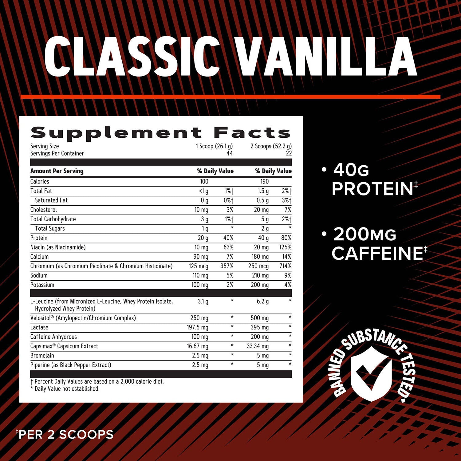 GNC AMP Wheybolic Ripped Clinically Proven Protein Powder & Thermogenic Protein Supplement, Classic Vanilla, Increases Muscle Strength & Size, Calorie Burn, Energy & Endurance, Caffeine, 40g Protein,
