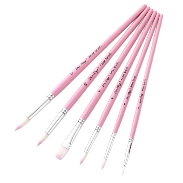 de Pinceles de a de Acuarela para Artistas Profesionales, 6 Piezas de Pinceles de a de Punta forma forma cabellero de para Acrí , púrpura SM SunniMix pinceles de acuarela
