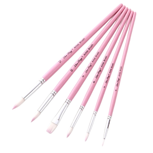 de Pinceles de a de Acuarela para Artistas Profesionales, 6 Piezas de Pinceles de a de Punta forma forma cabellero de para Acrí , púrpura SM SunniMix pinceles de acuarela