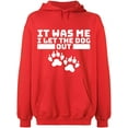 thumbnail image 2 of OXI Hoodie Sweatshirt - It Was Me I Let The Dog Out, Basic Casual Hoodie for Men's and Women Fleece Hoodie Long Sleeve - Red Medium, 2 of 3