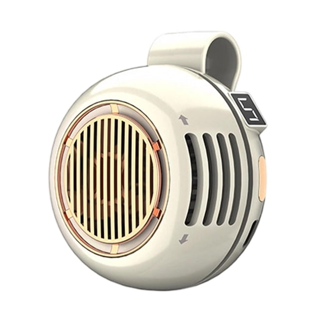 Mini ventilador con clip, práctico, con 5 velocidades, portátil, con agarre firme, silencioso y recargable para cocina, oficina, dormitorio, viajes y blanco beige