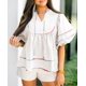 thumbnail image 3 of Peplum Babydoll Tops Cicy Bell, verano, cuello en V, manga farolillo, 3 of 7