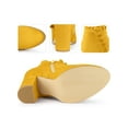 thumbnail image 2 of BLISSFUL STEP Women Ruffle Block High Heels Ankle Boots for Women Yellow 9.5, 2 of 5