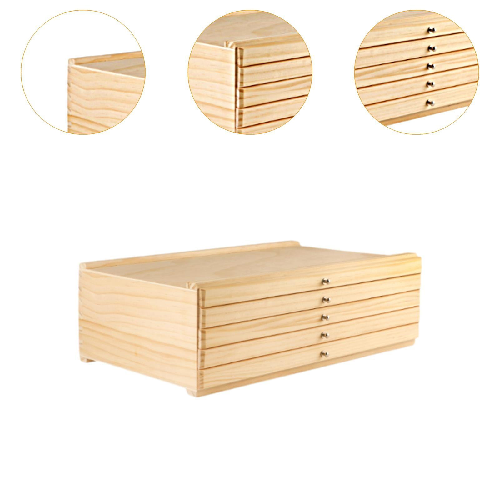 S SERENABLE Artist Supply Storage Box Organizer Five Drawers Portable Travel Sturdy Art Storage Box Container for Markers Brushes Erasers