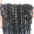 thumbnail image 2 of HOOUN Natural Black Onyx Round Faceted Irregular Rondelle Beads for Jewelry Making DIY-type2-6mm, 2 of 8