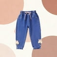 thumbnail image 4 of Bovxnpu Girls Wide Leg Jeans Flare Denim Pants Denim Flare Kids Beaded Elastic Waist Applique Casual Comfortable Detail Pants, 4 of 5