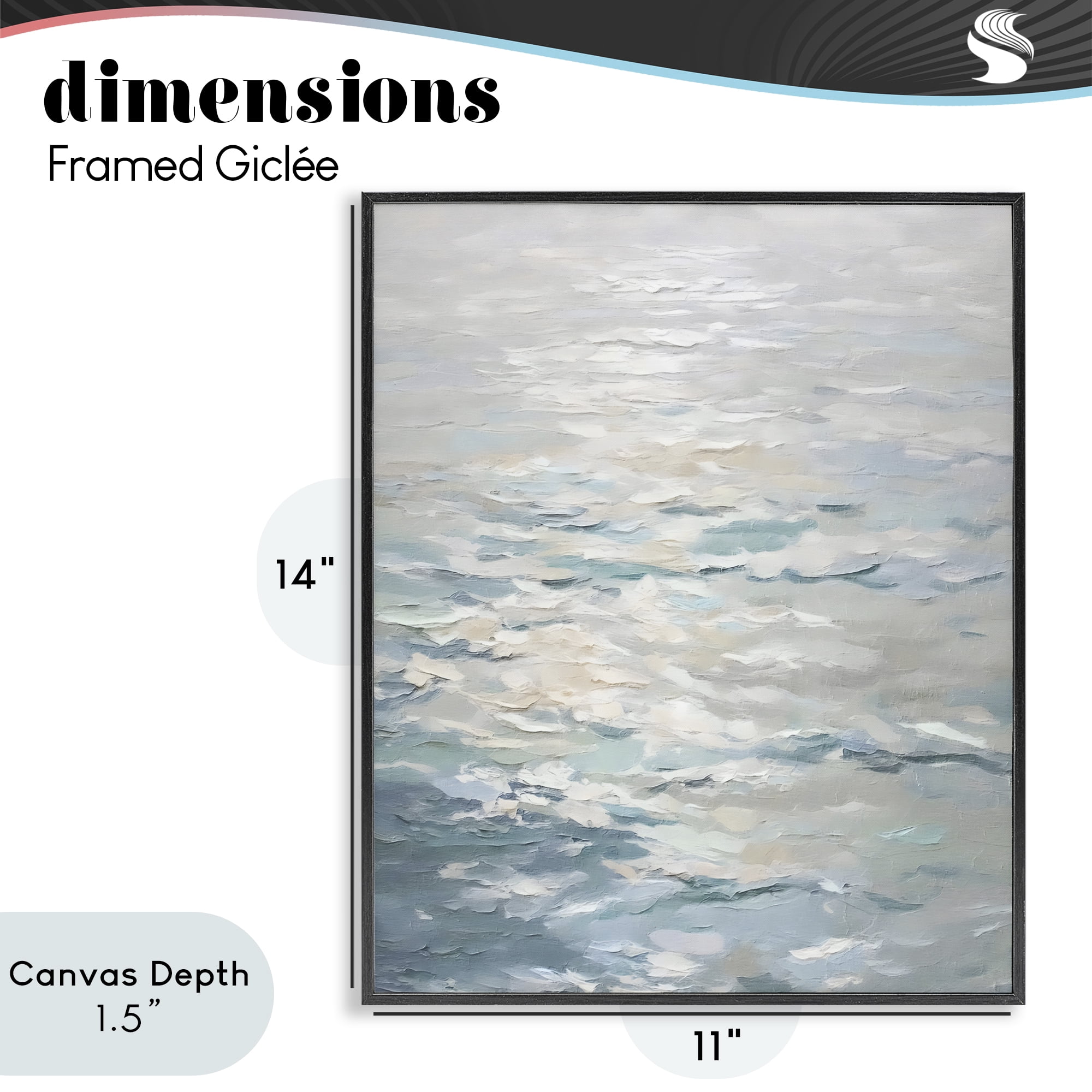 Stupell Industries Shallow Reflections Calm Sea Black Framed Giclee Art, design by Riley B